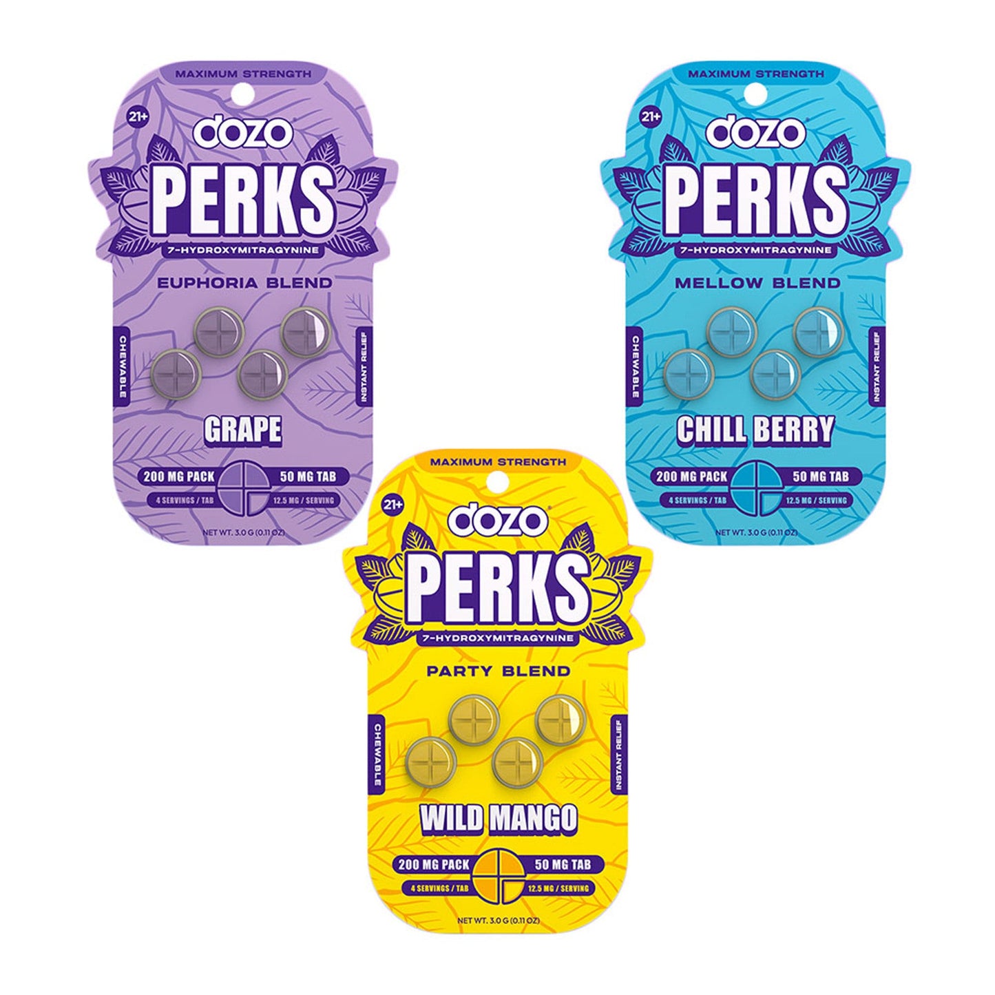 Dozo Perks 7 Hydroxy | 50mg Per Tab | 200mg Per Pack | 4ct