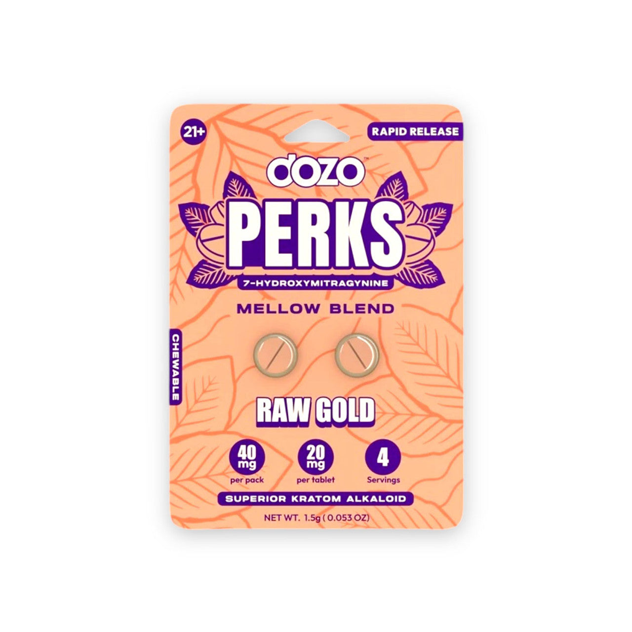Dozo Perks 7 Hydroxymitragynine 6 Tablets (20mg Per Tablet)