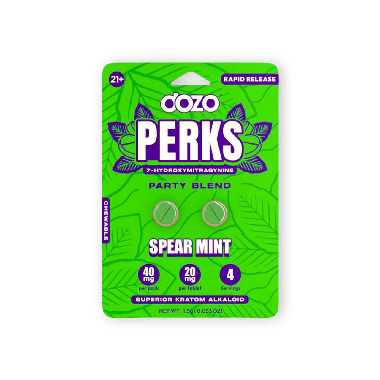 Dozo Perks 7 Hydroxymitragynine 6 Tablets (20mg Per Tablet)
