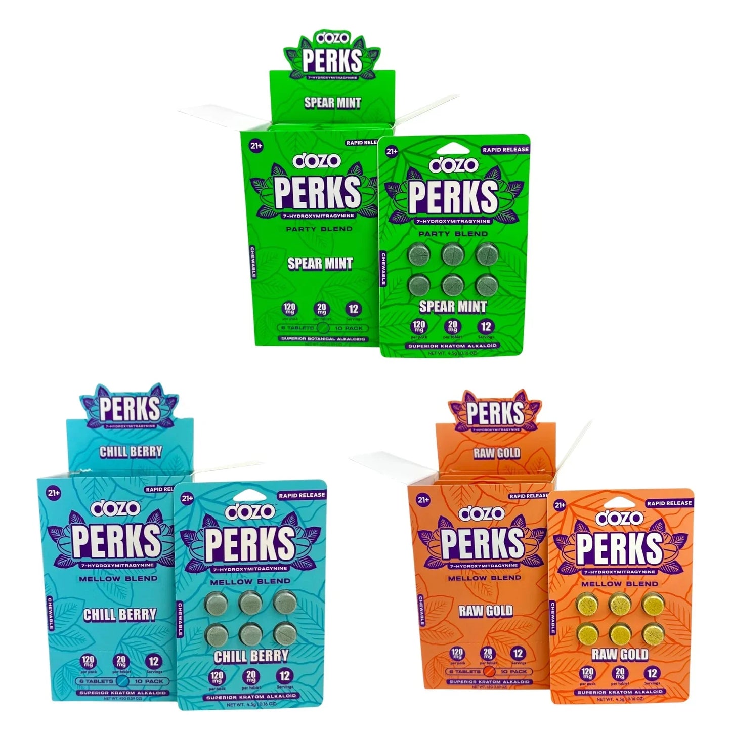 Dozo Perks 7 Hydroxy (6ct) 20mg Per Tab (120mg Per Pack)