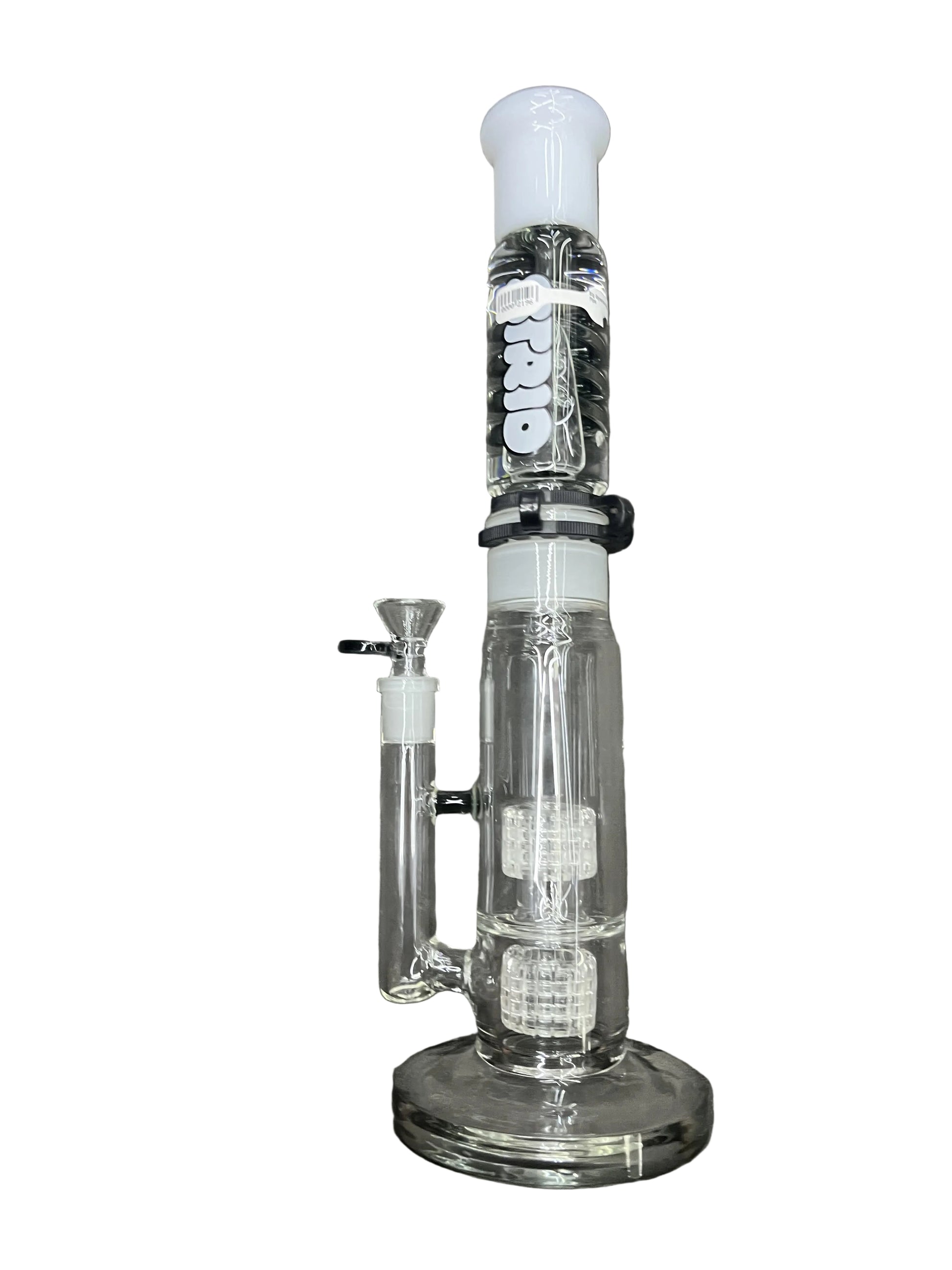 Clear glass water pipe with multiple chambers